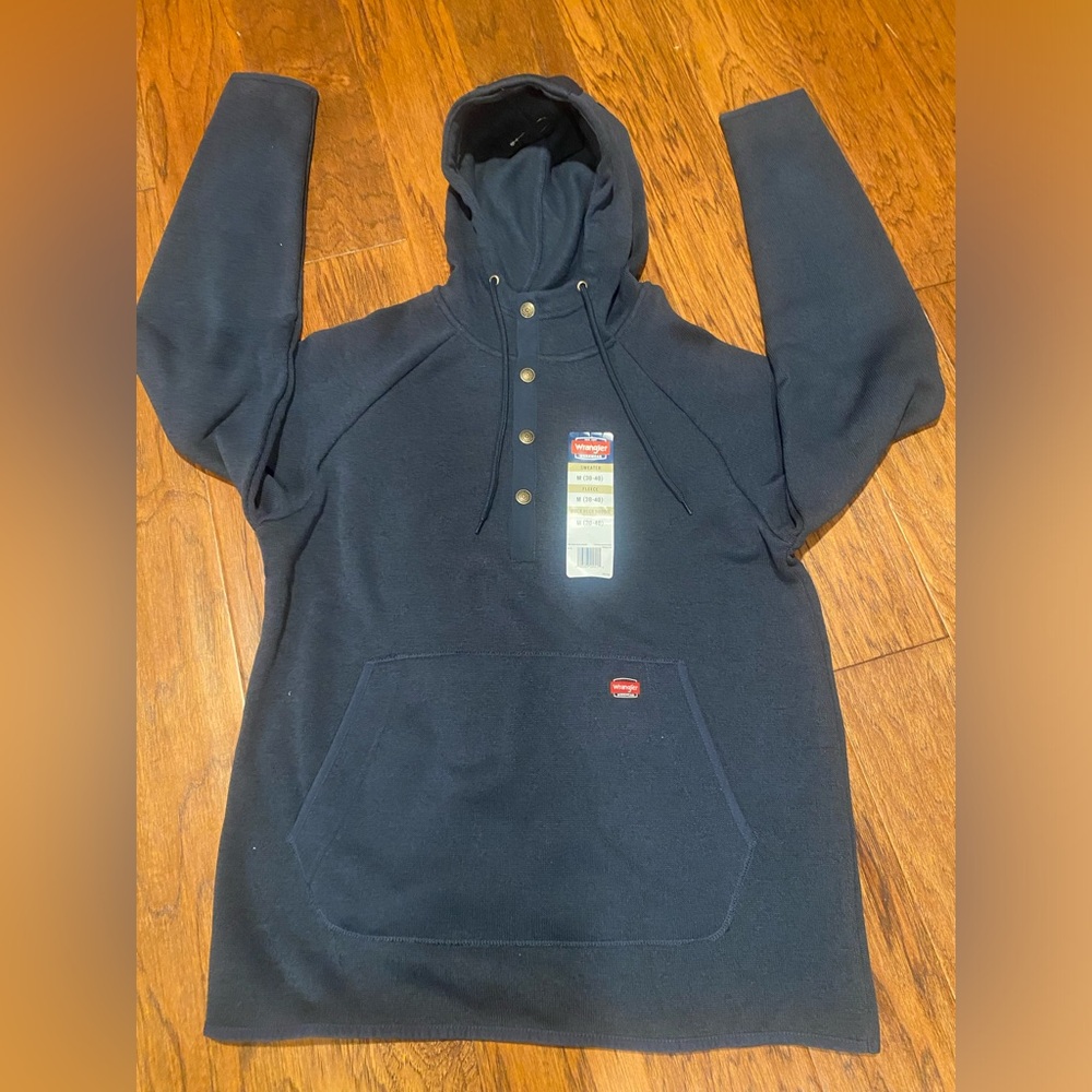 NWT Wrangler‎ Workwear Men's Sweater Fleece Mock Neck Hoodie